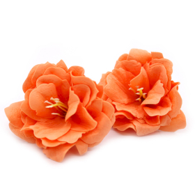 50x Petite Pivoine de Savon pour Bouquet - Orange