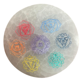 Petite Plaque de Sélénite 8cm - Chakra - Couleur