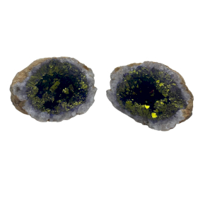 Géodes de calsite colorées - Roche naturelle - Violet et or