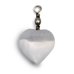 3x Pendentif en Sélénite - Coeur