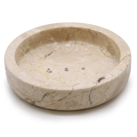 Porte-Savon Plat Rond en Marbre Miel