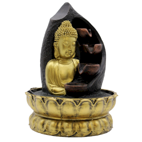 Fontaine à Eau d\'Intérieur - 30cm - Bouddha Doré et Pots Verseurs