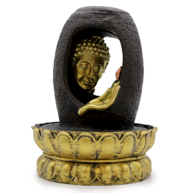 Fontaine à Eau d\'Intérieur - 30cm - Bouddha Doré & Vitarka Mudra