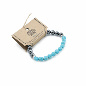 3x Bracelet en Gemme à Facette - Turquoise Magnétique