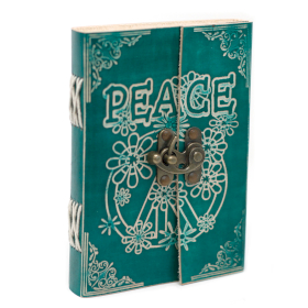 Carnet En Cuir Vert Havre De Paix Avec Verrou (17.78x12.7cm)