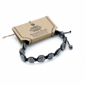 3x Bracelet Shamballa Hématite Magnétique -  Crânes Hexagonaux