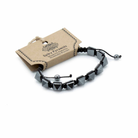 3x Bracelet Shamballa Hématite Magnétique -  Pyramides Pointues