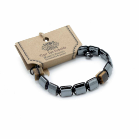 3x Bracelet Shamballa Hématite Magnétique -  Cuboïdes enOœil-de-Tigre