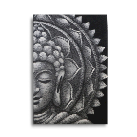 Mandala Demi Bouddha Gris 60x80cm
