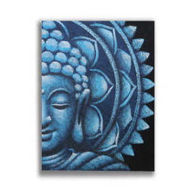 Mandala Demi Bouddha Bleu 60x80cm