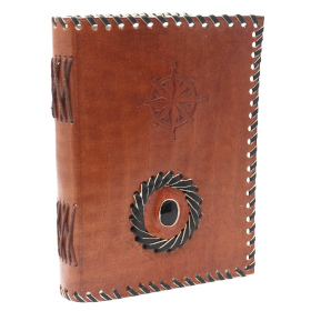Carnet Cuir Onyx Noir Compas (17.78x12.7 cm)