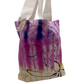 Sac en Coton Tye-Dye (6oz) - 38x42x12cm - Lotus Bouddha - Multi Col - Sangle Naturelle