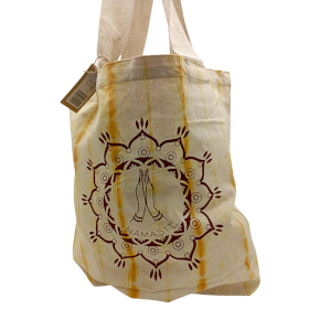 Sac en Coton Tye-Dye (6oz) - 38x42x12cm -  Main Namaste - Jaune - Sangle Naturelle