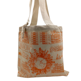 Grand Sac de Shopping en Coton - 38x42cm - Vie Citadine - 10oz