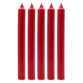 100x Bougies de Dîner de Couleur Unie en Vrac - Rouge - Pack de 100