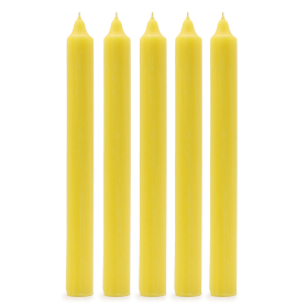 100x Bougies de Dîner de Couleur Unie en Vrac - Jaune Citron - Pack de 100