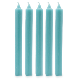 100x Bougies de Dîner de Couleur Unie en Vrac - Turquoise - Pack de 100