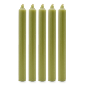 100x Bougies de Dîner de Couleur Unie en Vrac - Olive - Pack de 100