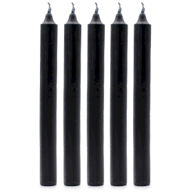 100x Bougies de Dîner de Couleur Unie en Vrac - Noir - Pack de 100