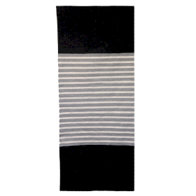 Tapis Indien en Coton - 70x170cm - Noir / Gris