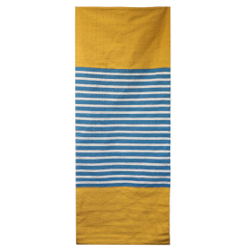 Tapis Indien en Coton - 70x170cm - Jaune / Bleu