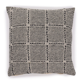 2x Housse de Coussin Indienne Classique - Carrés Gris - 40x40cm