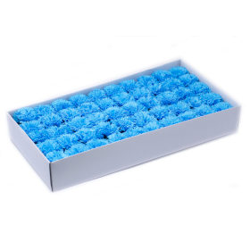 50x Fleurs de Savon pour Bouquet - Oeillets Bleu Ciel