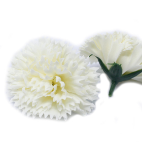 50x Fleurs de Savon pour Bouquet - Oeillets Crème
