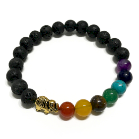 4x Bracelet Pierre de Lave - Elephant Chakra