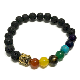 4x Bracelet Pierre de Lave  -Bouddha Chakra