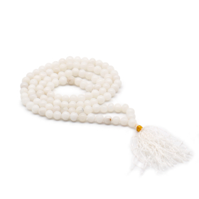 Mala tibétain Quartz blanc