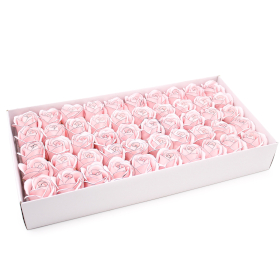 50x Fleur de Savon pour Bouquet - Rose Moyenne - Rose avec Bordure Noire