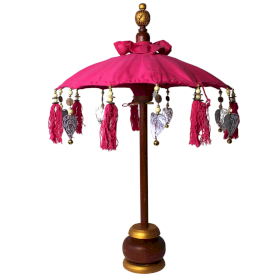 Parasol de Bali de Décoration Intérieur - Coton - Rose - 40cm