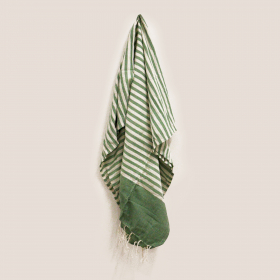 Plaid Paréo en Coton - 100x180 cm - Vert Picnick