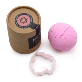 4x Bombe de Bain avec Bracelet en Gemme - Quatrz Rose