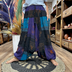 Pantalons de Yoga et Festival - Aladdin Imprimés Himalayens sur Violet