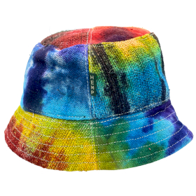 3x Chapeau de Festival Boho en Chanvre et Coton Patché - Tie Dye