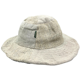 3x Chapeau de Festival Boho en Chanvre et Coton Patché et Tressé - Naturel