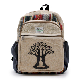 Petit Sac à Dos en Chanvre -  Design Arbre Bodhi