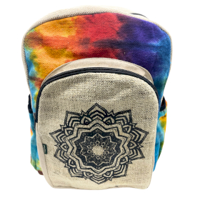 Grand Sac à Dos en Chanvre Tie Dye - Mandala