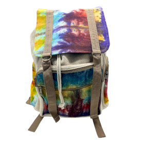 Grand Sac à Dos Carré en Chanvre Tie Dye