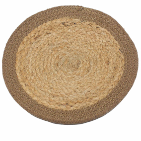 4x Set de Table Naturel - Jute & Coton 30cm - Bordure Naturelle