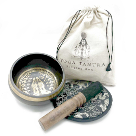 Coffret Cadeau Bol Chantant Battu et Gravé à la Main - 14cm - Yogi