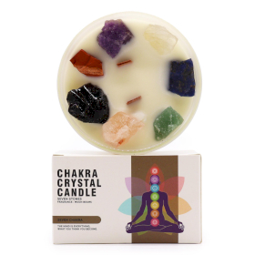 Grande Bougie de Chakra en Verre - Sept Chakras