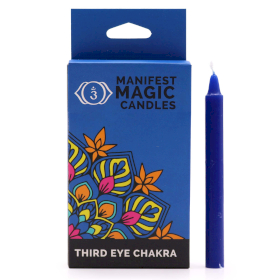 3x Bougies Magiques Ésotériques (pack de 12) - Bleu Foncé - Chakra Troisième Oeil