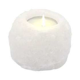 4x Porte-bougie en Sel de l\'Himalaya - Cristal de Roche 600-800g