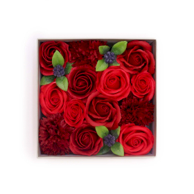 Boîte Carrée - Roses Rouge Classiques