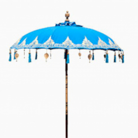 Parasol de Patio Bali - Coton - Décor Turquoise - 2m