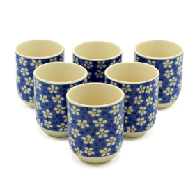 6x Tasses à Tisane - Marguerite Bleue