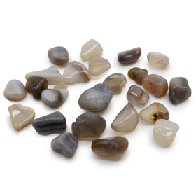 24x Petites pierres roulées africaines - Agate grise - Botswana